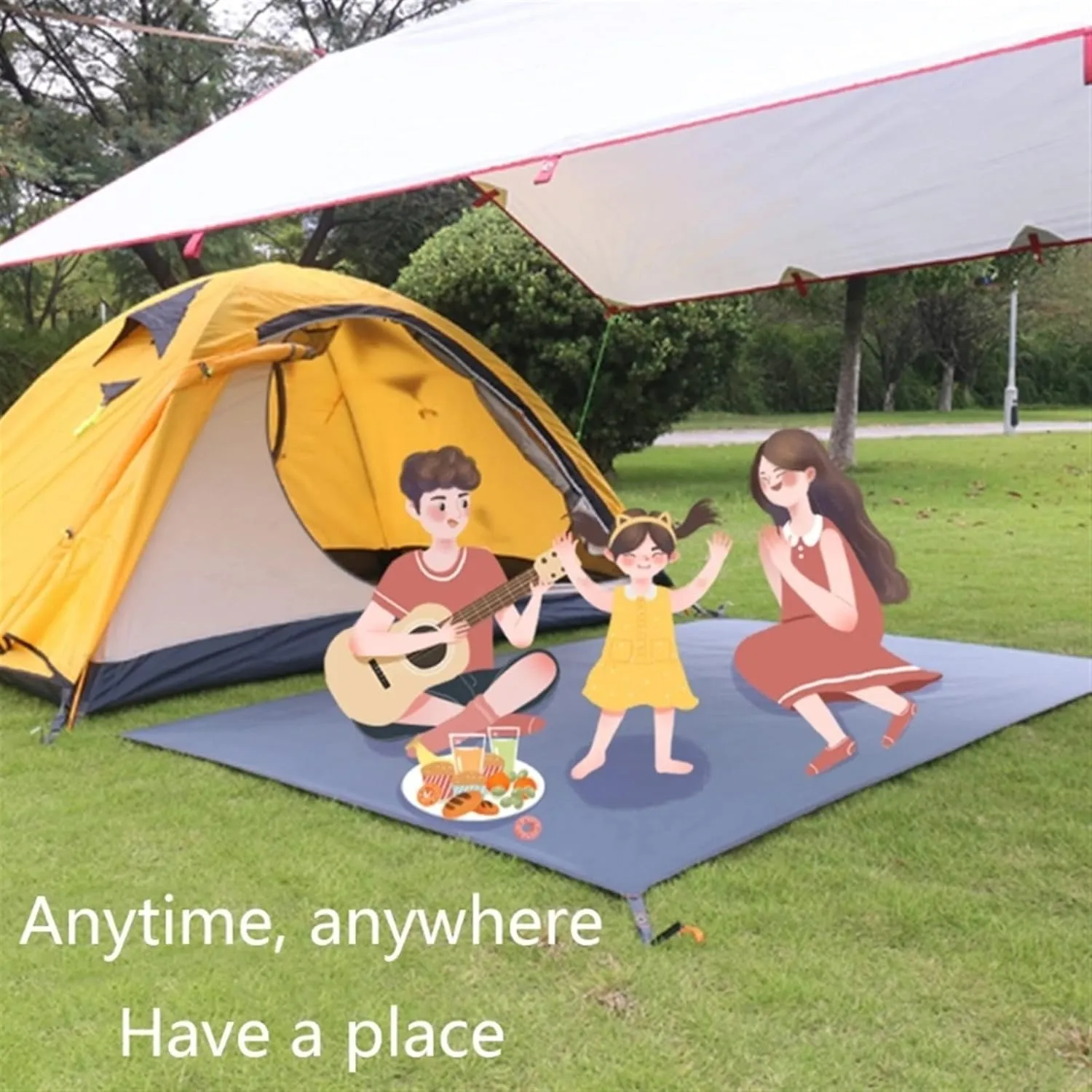 Camping Tent Multifunctional Tent Ground Sheet Ideal for Grass Beach Outdoor Concerts Tailgates Stadium Sporting Events Ultralight (Size : 210x210CM)