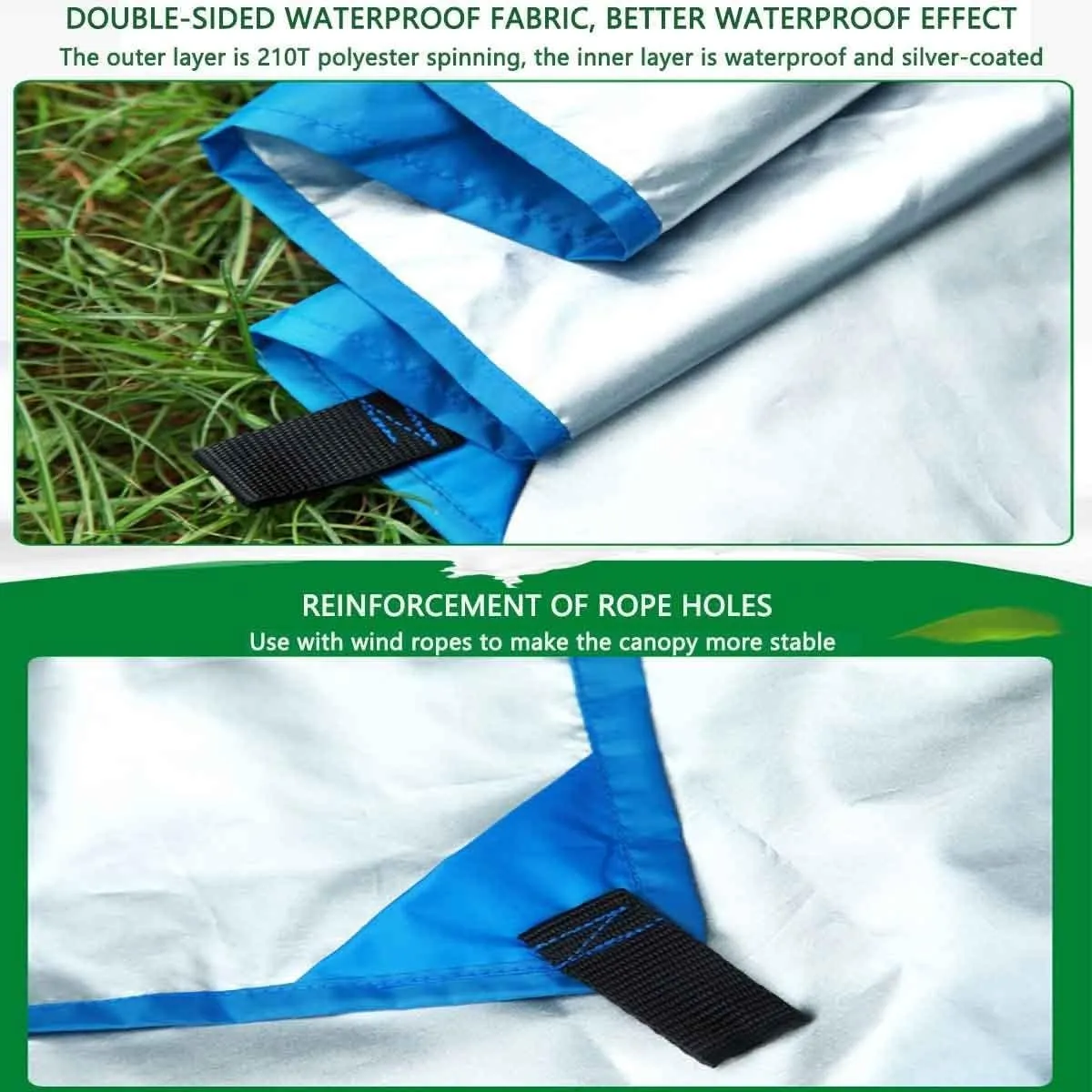 Camping Tent Planes Waterproof Slightly Compact Tent Pad Picnic Blanket Hammock Tarp for Hammock (Color : Green, Size : 3 * 4m)