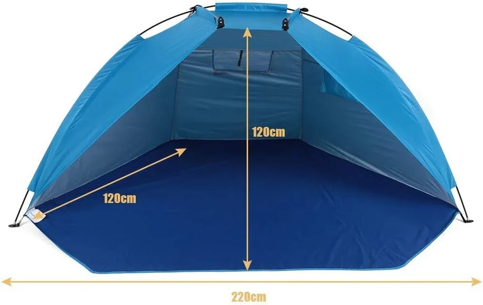Camping Tent Quick Opening Tent Beach Awning Sun Shelter Half-Open Waterproof Tent Shade Ultralight for Outdoor Camping Fishing Picnic Park (Color : C