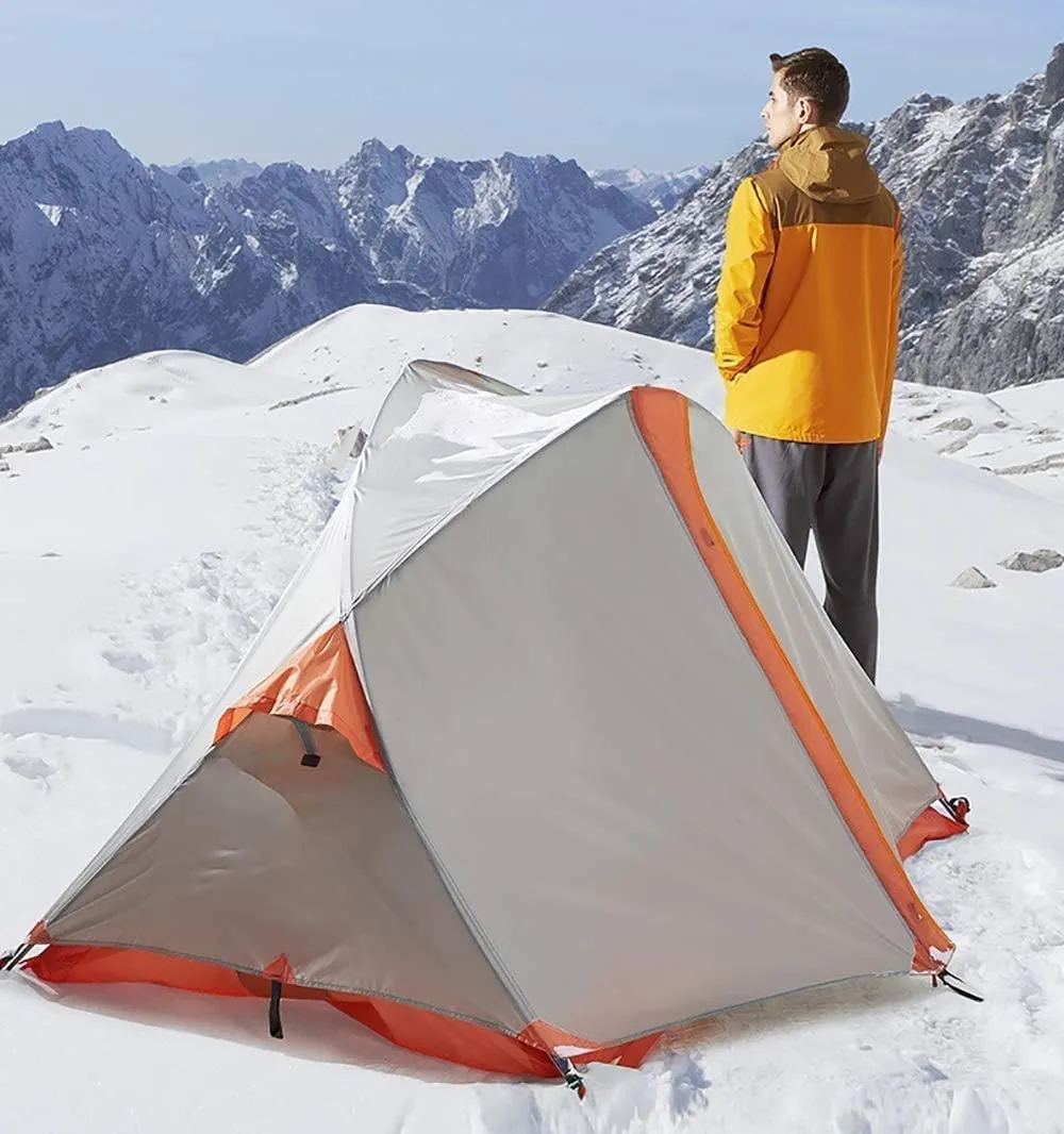 Camping Tent Single Super Light, Cabana Portable Tents, Sun Shelter Waterproof Tarps for Outdoor Sports Hiking Travel Rainfly,Beige