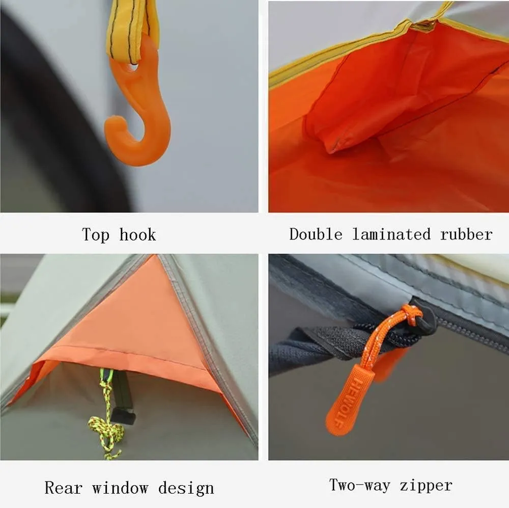 Camping Tent Single Super Light, Cabana Portable Tents, Sun Shelter Waterproof Tarps for Outdoor Sports Hiking Travel Rainfly,Beige