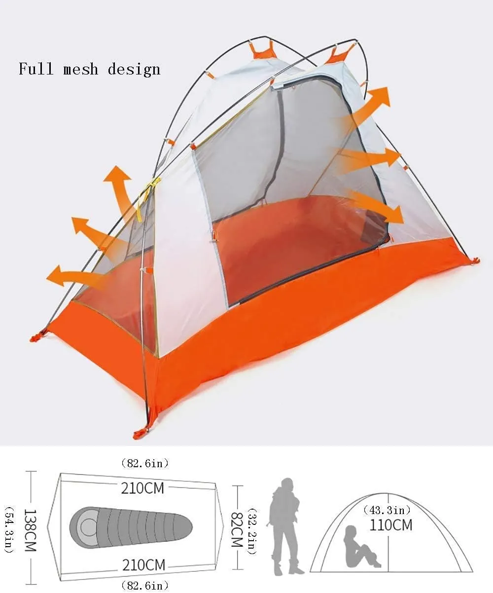 Camping Tent Single Super Light, Cabana Portable Tents, Sun Shelter Waterproof Tarps for Outdoor Sports Hiking Travel Rainfly,Beige