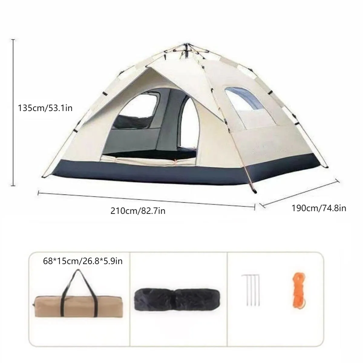 Camping Tent Two doors and two windows