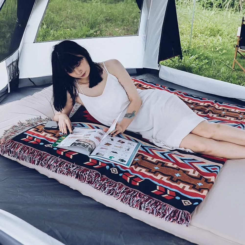 Camping Tent with Rainfly, 5-8 Person Dome Tent Waterproof Windproof Instant Family Tent with Mesh Windows, Portable Cabin Tent Double Layer for Hiking and Outdoor, 340x240x160cm, Coffee
