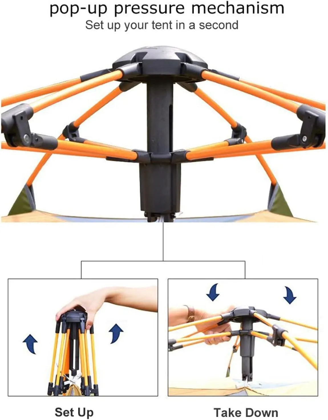 Camping Tents, 3-4 Person Dome Automatic Tent, Easy Instant Setup Protable Camping Pop-Up 4 Seasons Backpacking Family Travel Tent (Color : Green, Size : 255x255x165cm)