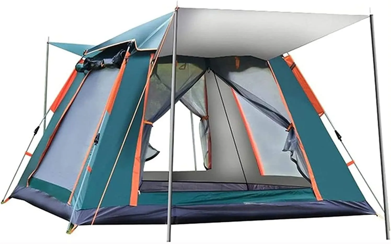 Camping Tents 6-7 Person Camping Tent Automatic Waterproof Tent with Top Rainfly Instant Cabin Tent Advanced Venting Design (Green)