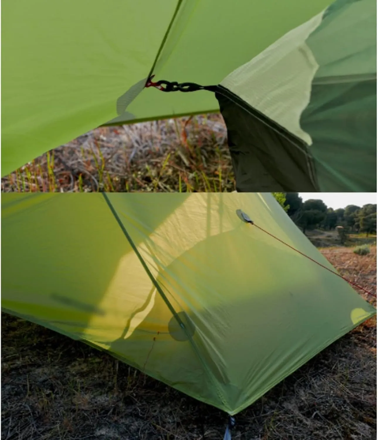 Camping Tents,2022 New 2 Person Ultralight Camping Tent 3 Season Professional 15d Rodless Tent (Color : Gray 2P, Size : 3 Season)