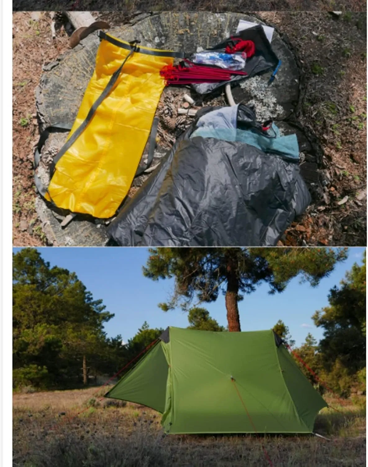 Camping Tents,2022 New 2 Person Ultralight Camping Tent 3 Season Professional 15d Rodless Tent (Color : Gray 2P, Size : 3 Season)