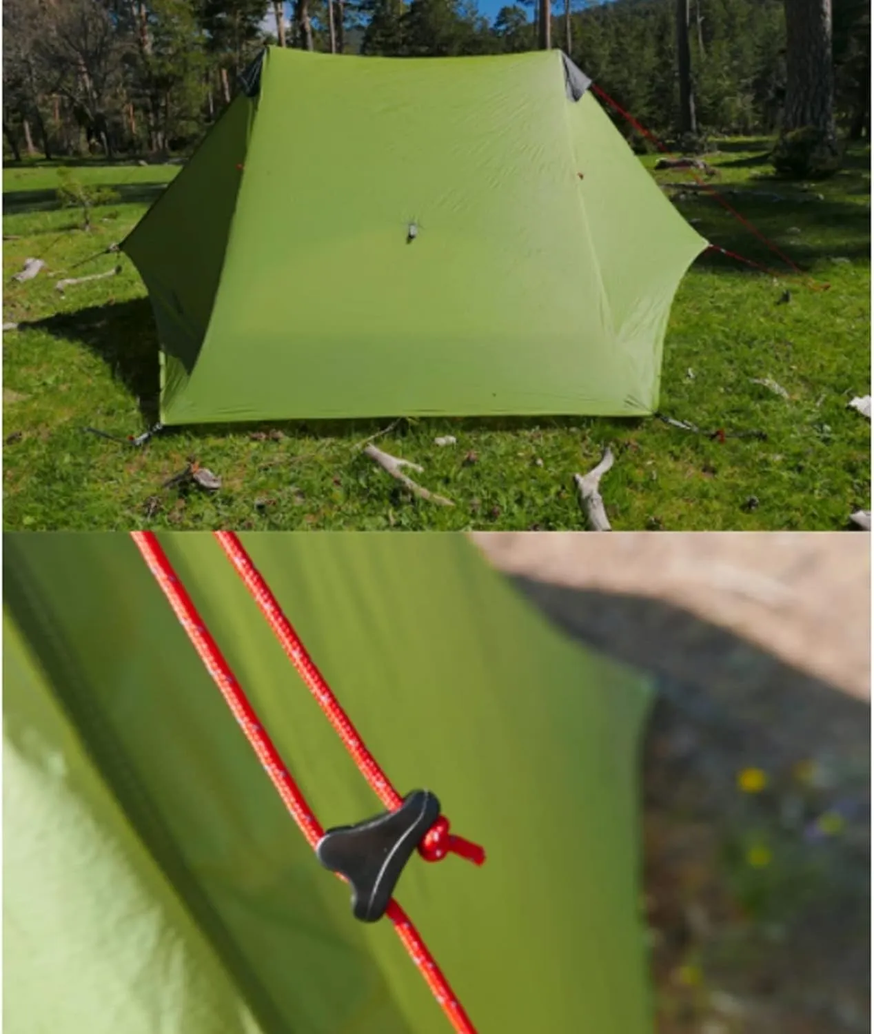 Camping Tents,2022 New 2 Person Ultralight Camping Tent 3 Season Professional 15d Rodless Tent (Color : Gray 2P, Size : 3 Season)