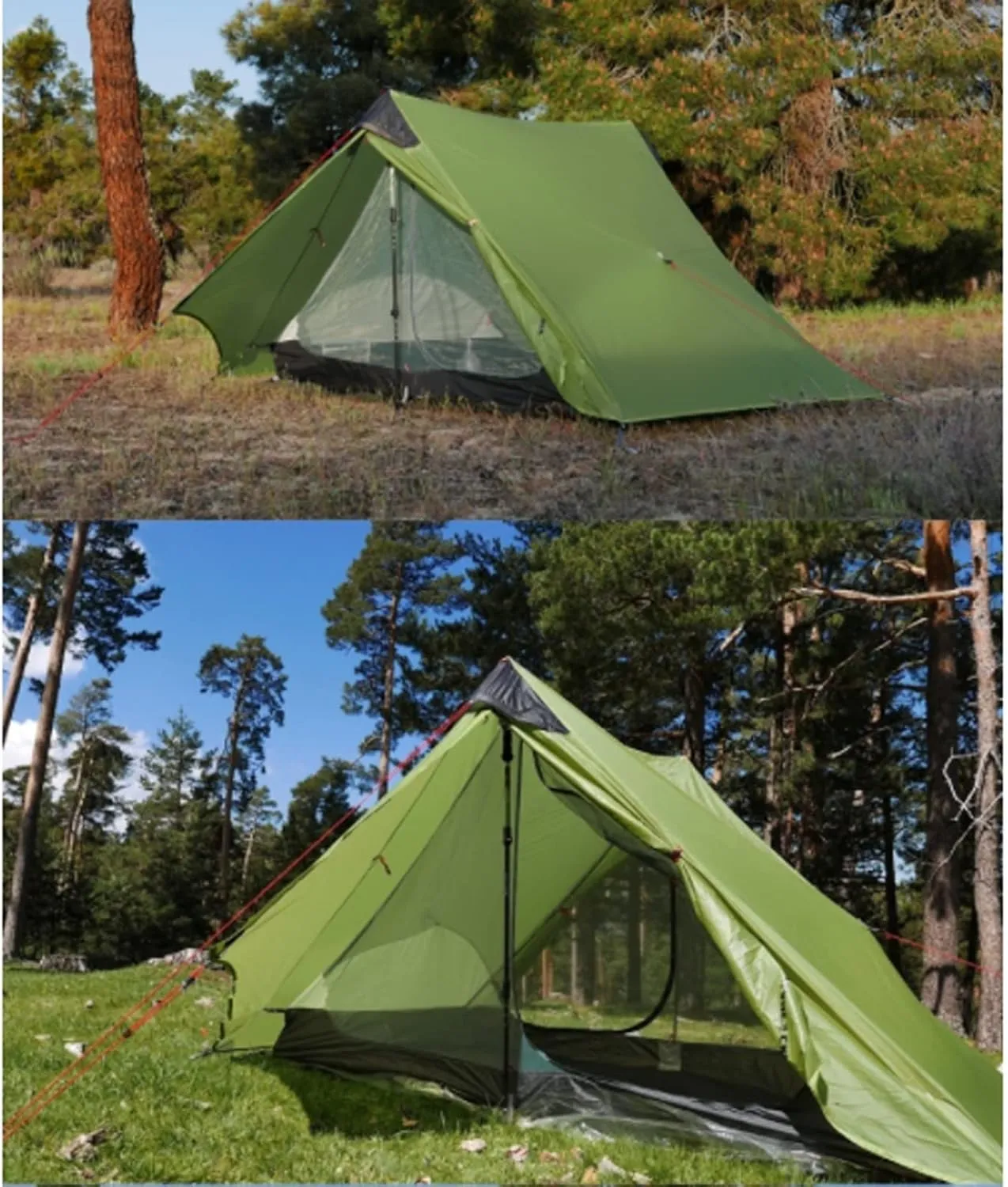 Camping Tents,2022 New 2 Person Ultralight Camping Tent 3 Season Professional 15d Rodless Tent (Color : Gray 2P, Size : 3 Season)