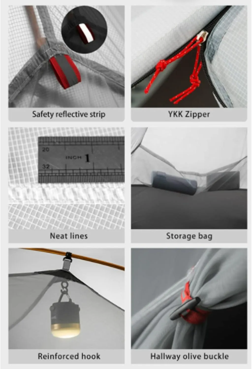 Camping Tents,Camping Tent 3-4 Season 15d/210t Outdoor Ultralight Silicon Coated Nylon Waterproof Tents (Color : 210t Gray, Size : 4 Season)