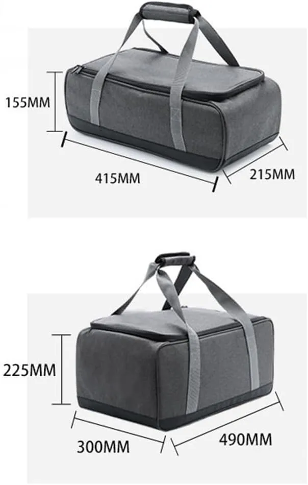 Camping Travel Cooking Utensils Organizer Travel Bag with Net Pockets,Water Lent Outdoor Cookware Storage Bag, Movable Partition Design