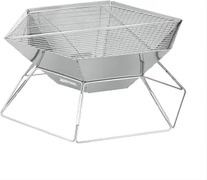 Camping Wood Stove BBQ Grill, Portable Stainless Steel 304# Material, Can Be Used For HomeHeating Fire Pit, Camping, Fishing,Hiking, BBQ.