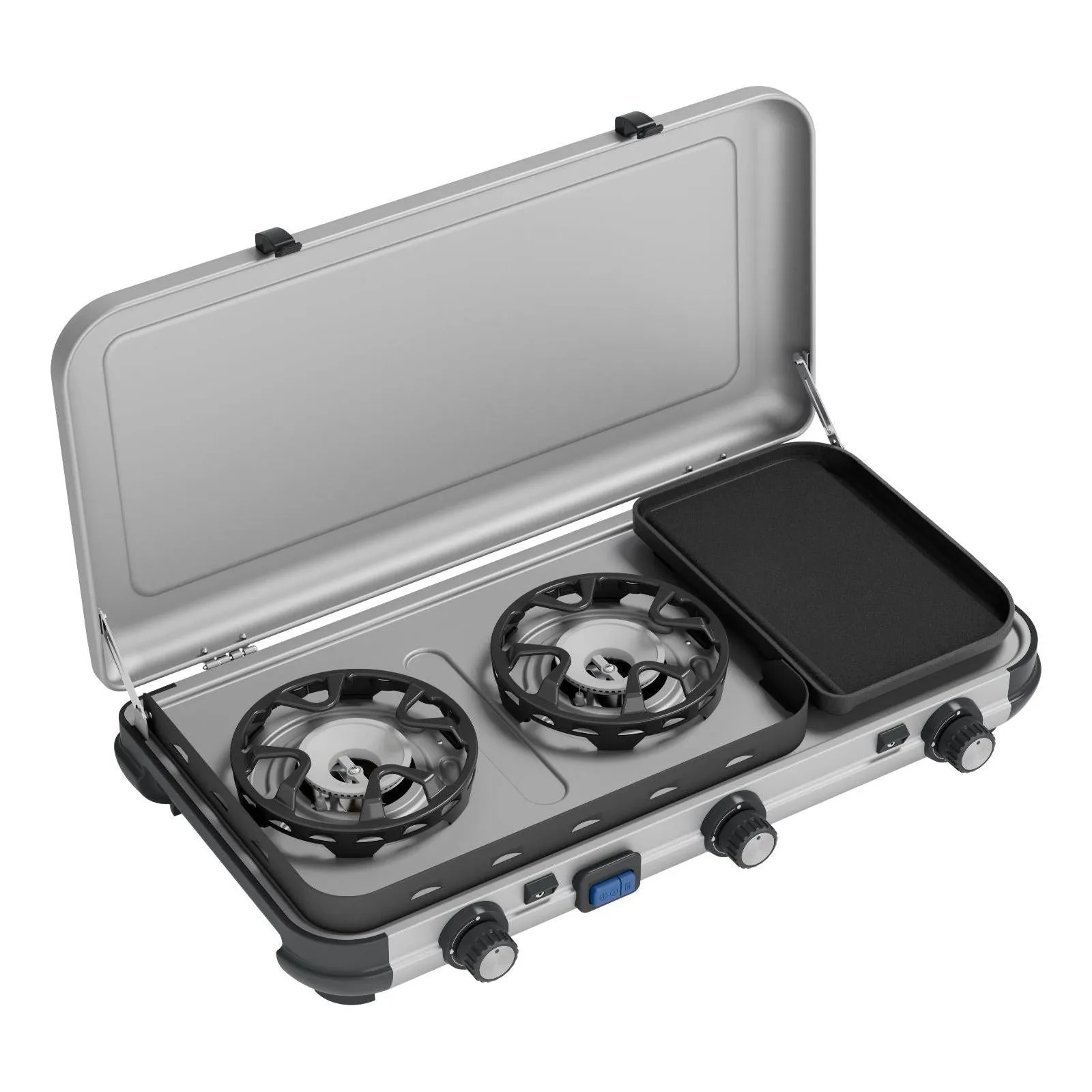 Campingaz Camping Kitchen 2 Multi-Cook Double Burner Portable Camping Gas Stove and Side Grill