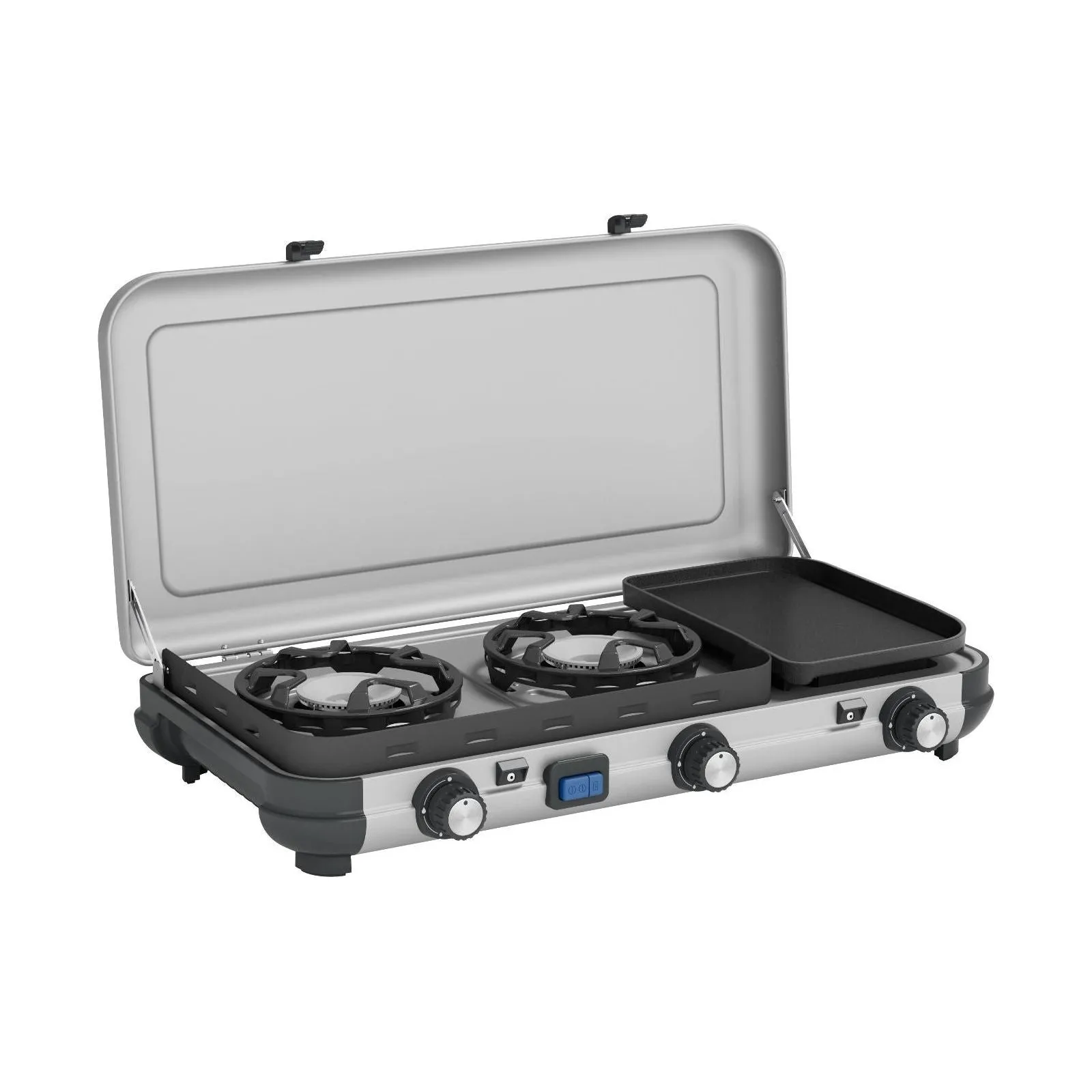Campingaz Camping Kitchen 2 Multi-Cook Double Burner Portable Camping Gas Stove and Side Grill