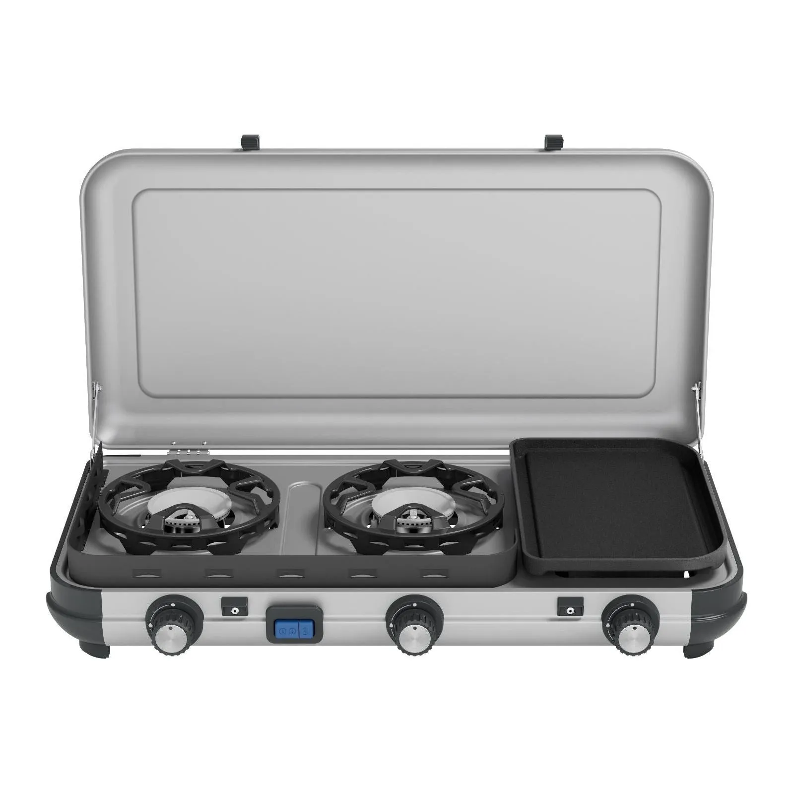 Campingaz Camping Kitchen 2 Multi-Cook Double Burner Portable Camping Gas Stove and Side Grill