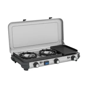 Campingaz Camping Kitchen 2 Multi-Cook Double Burner Portable Camping Gas Stove and Side Grill