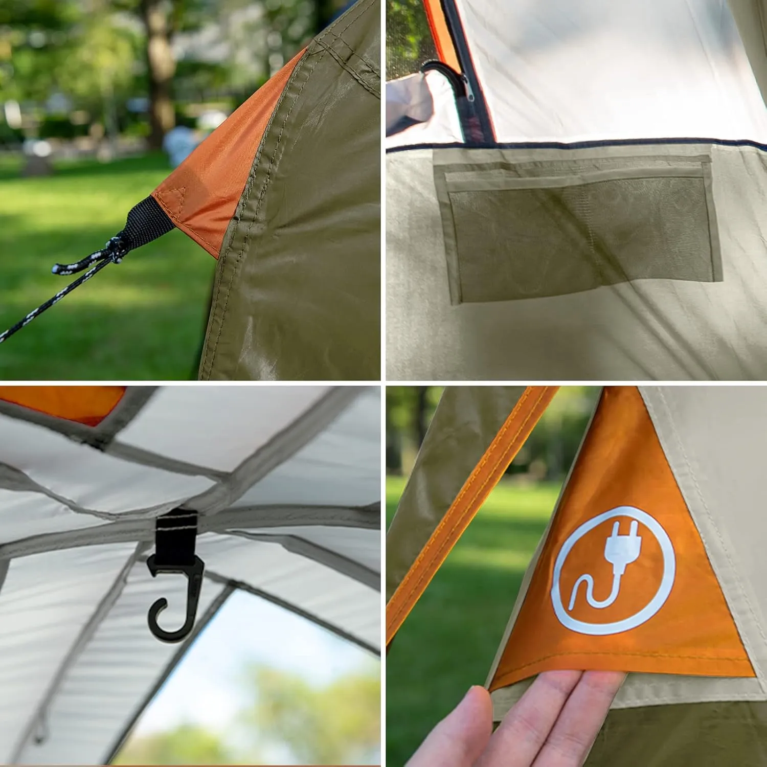 CAMPROS CP Camping Tent 10 Person Family Cabin Tent, 2 Room Water Resistant Waterproof Tent with Top Rainfly, 4 Large Mesh Windows, Double Layer, Easy Set Up, Portable with Carry Bag, 16ft x 9ft x72in