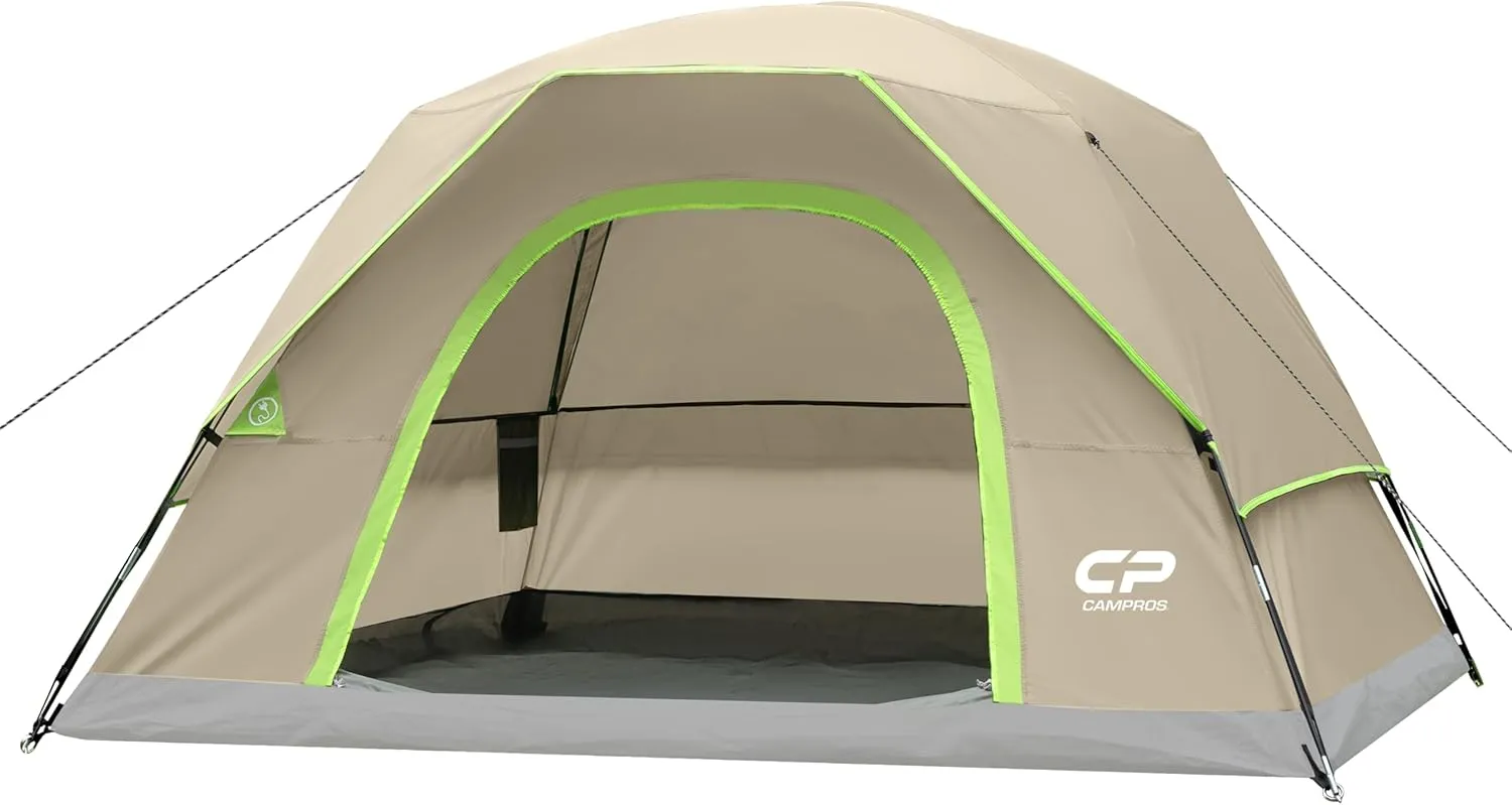 CAMPROS CP Tents for Camping 4/6 Person Tent Waterproof Windproof Double Layer Family Camping Tent, Easy Setup Dome Tent with Large Mesh Windows & Wider Door for Outdoor Camping & Hiking