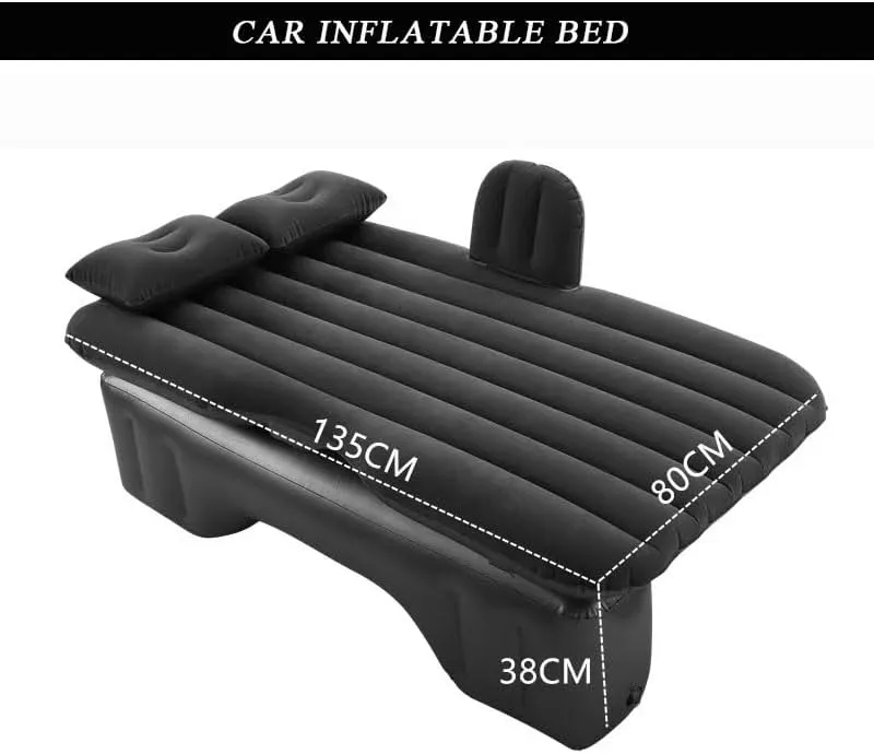 Car Air Mattress for BYD G3 2009–2014, Inflatable Back Seat Sleeping Pad with Pump & 2 Pillows, Folding Portable Camping Bed for Travel& Road Trips,Black