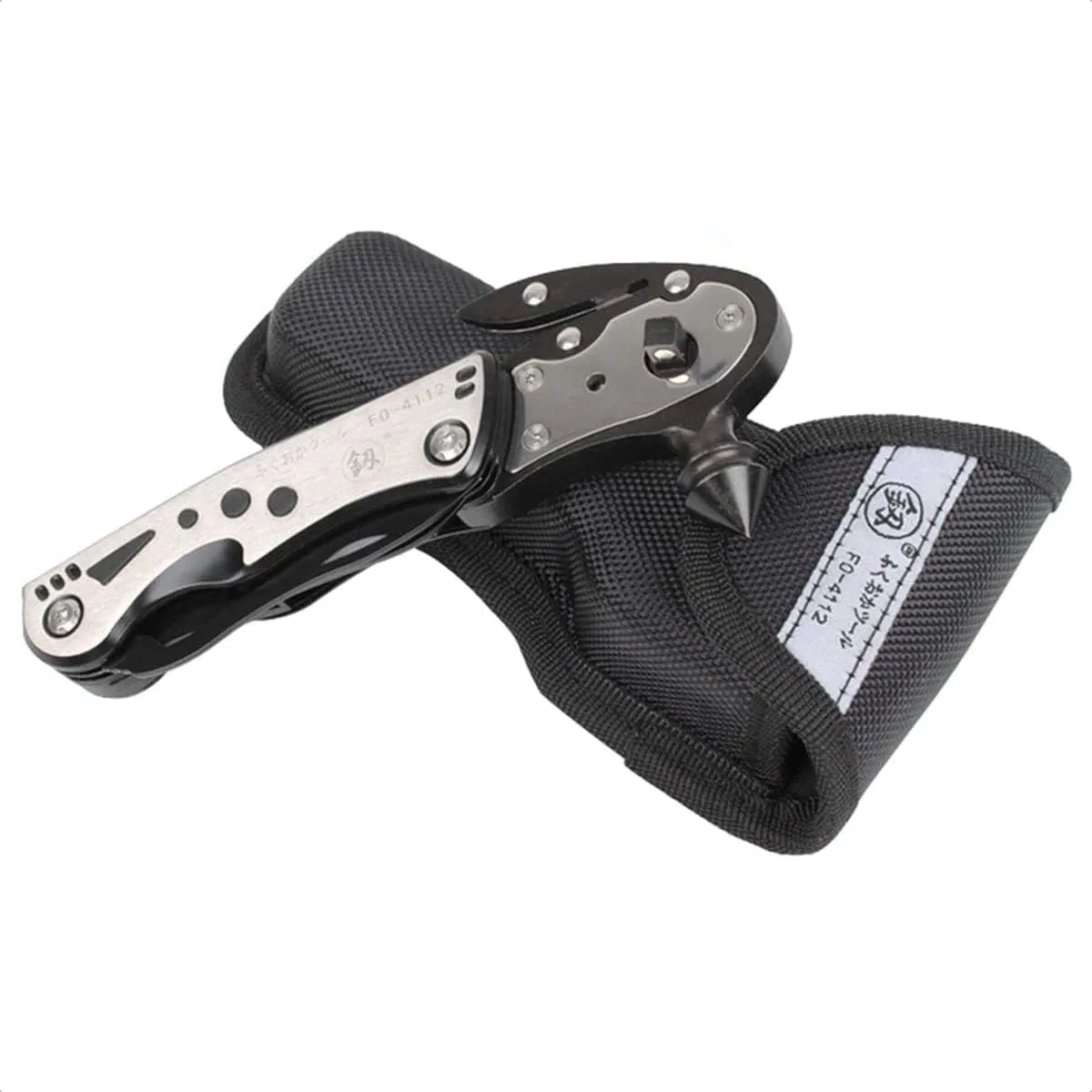 Car Cafety Hammer Kit Pocket Folding 16 in1 Multifunctional Tool with Wire Cutter Knife Saw Screwdriver Bits Wrenches LED Light Bonus High Density Nylon Pouch