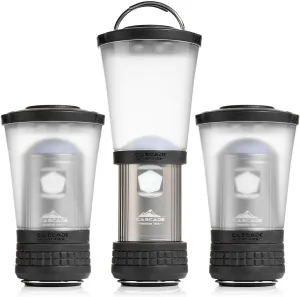 Cascade Mountain Tech Collapsible IPX4 Water-Resistant LED Lantern with 4 Light Modes - 3 Pack,Black/Silver