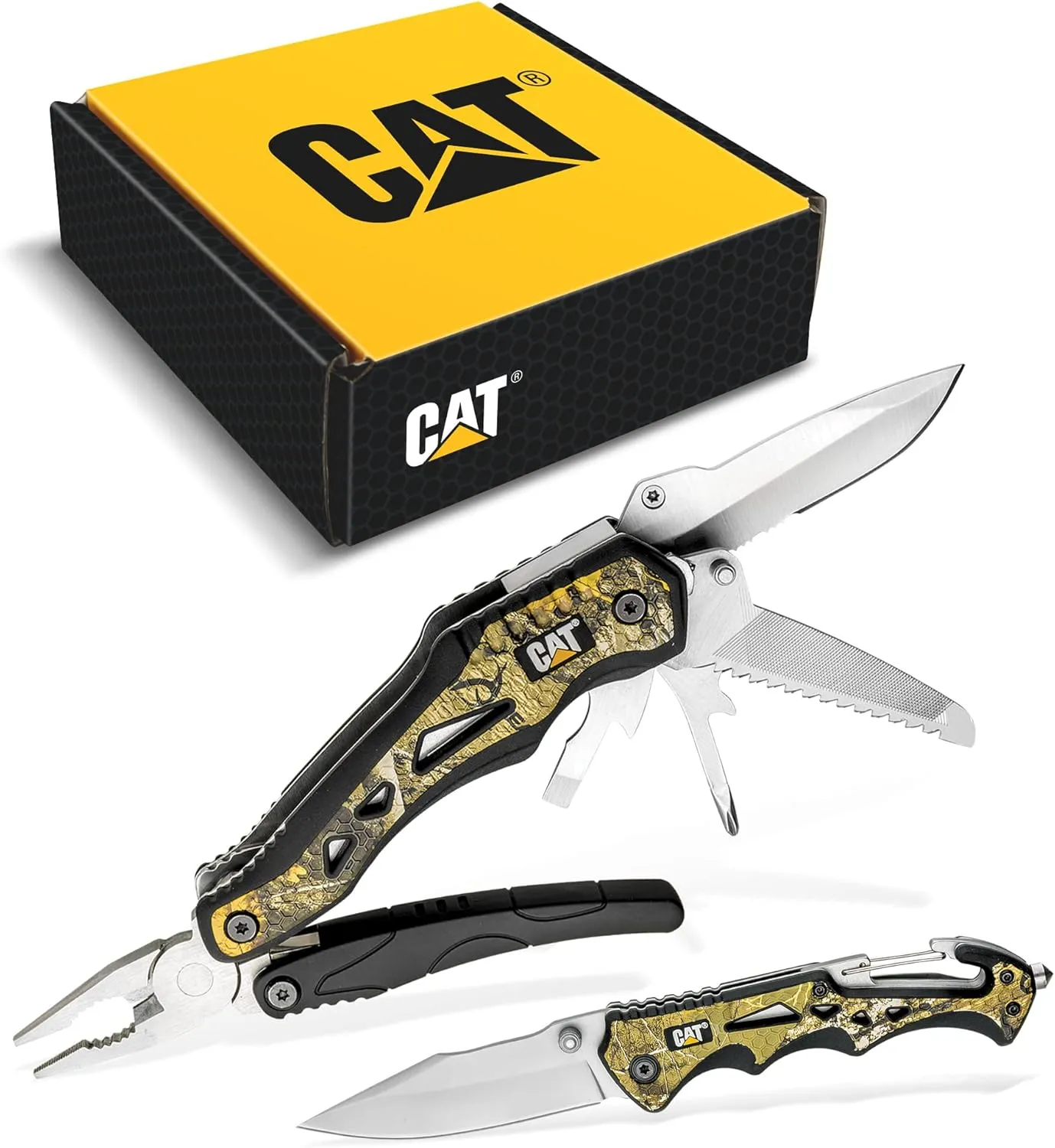 Cat 2 Piece Multi-Tool and Knife Gift Box Set with Real Tree Camo - 240358
