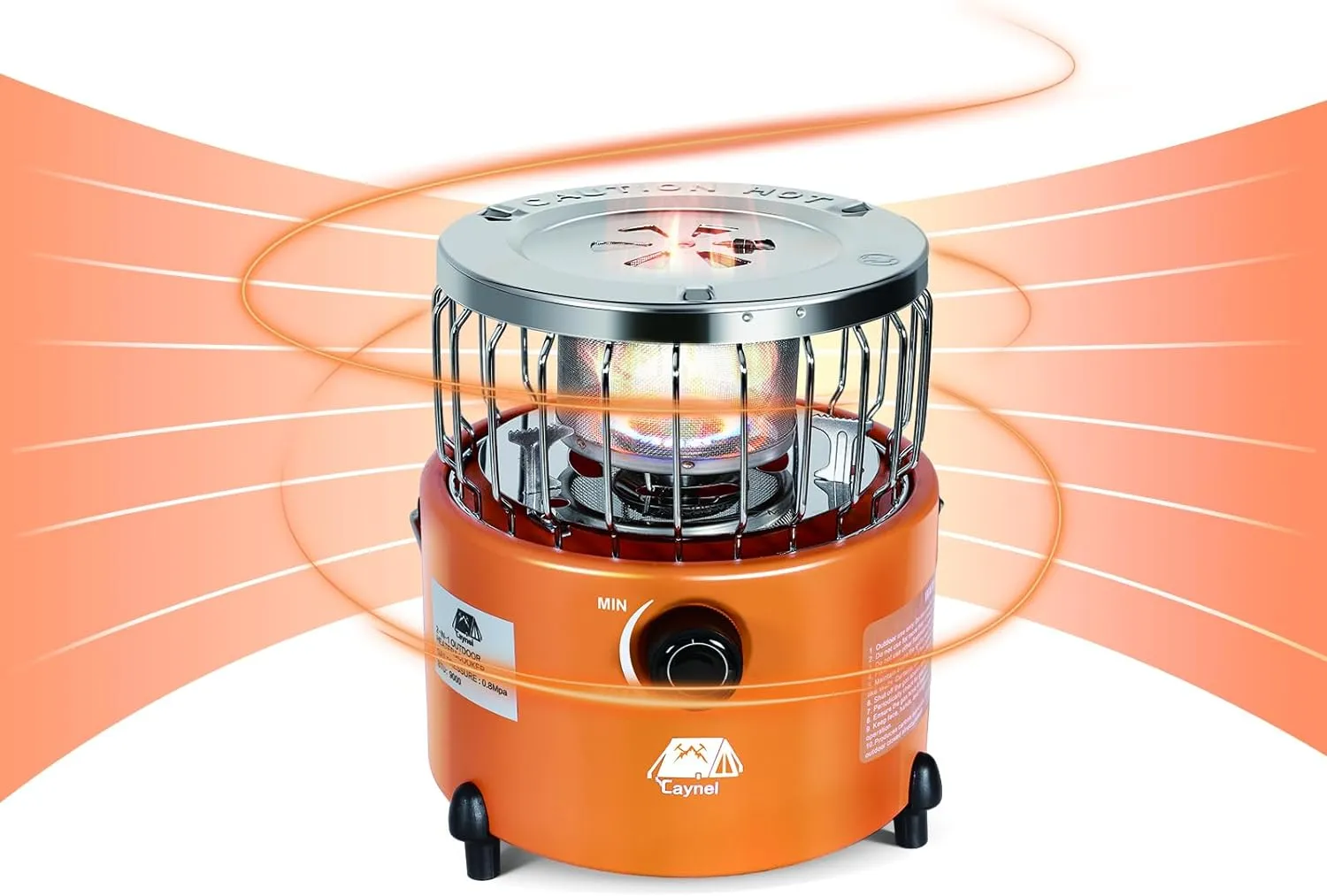 Caynel 2 in 1 Portable Propane Heater and Stove, Outdoor Camping Liquefied Gas Stove, Ice Fishing Hiking Hunting Survival Emergency Tent Multifunctional Handheld Heater (Orange)