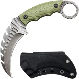 Ccanku C1110 Fixed Blade Knife,D2 Steel Blade G10 Handle Outdoor Camping Knives,EDC Tool Knifes with Kydex Sheaths(Army Green)
