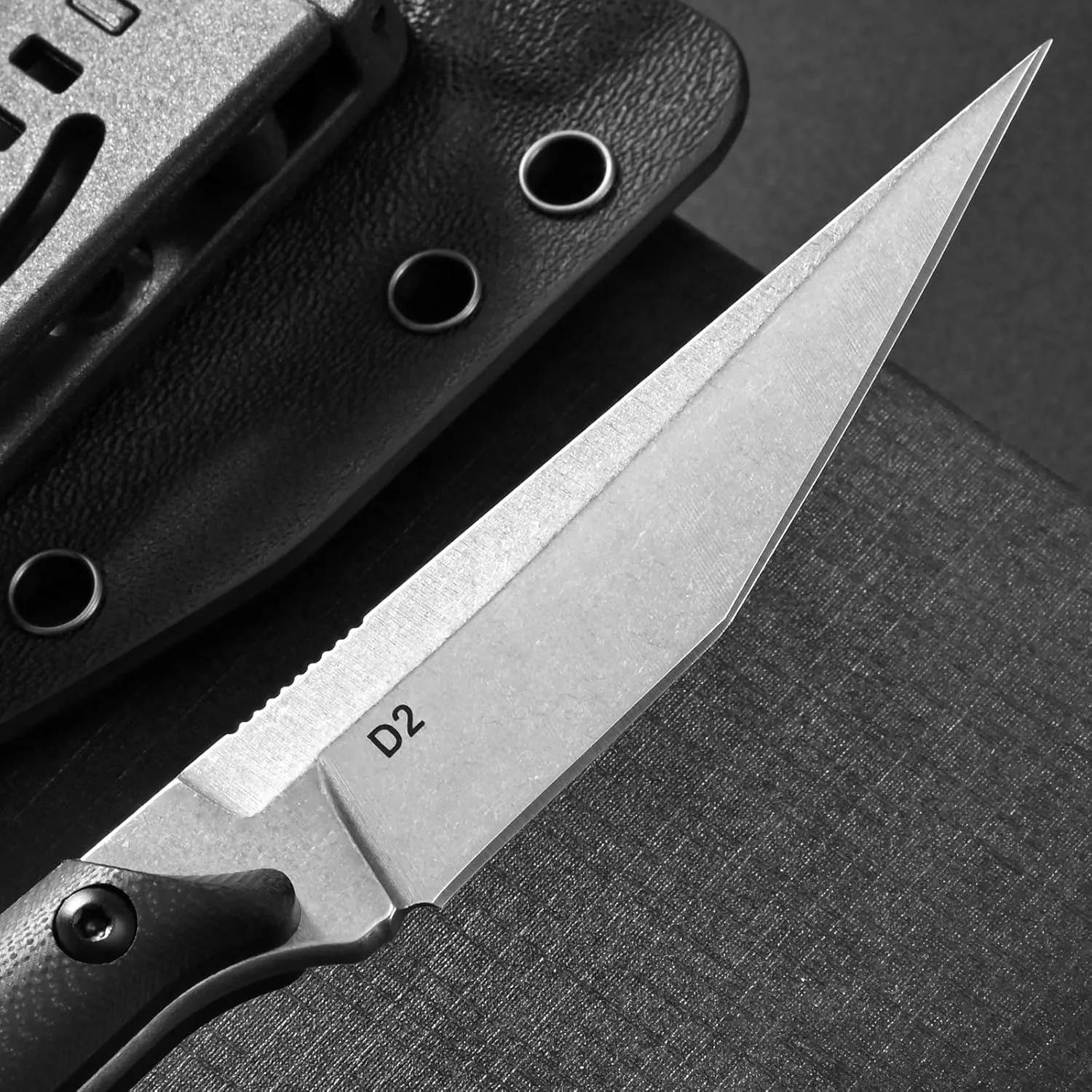 Ccanku C1140 Fixed Blade Knife,D2 Blade G10 Handle Utility Knife for Outdoor, Survival, Hiking, Camping(Silver)