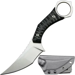 Ccanku C1152 Fixed Blade Knife, D2 Blade G10 Handle EDC Tool Knife for Outdoor Camping Hiking(Silver)