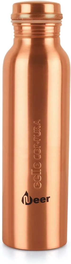Cello Neer Copper Bottle - 100% Leak Proof, BPA Free for Office, Gym, Yoga, Hiking, Trekking, Travel (Copper, 34oz)