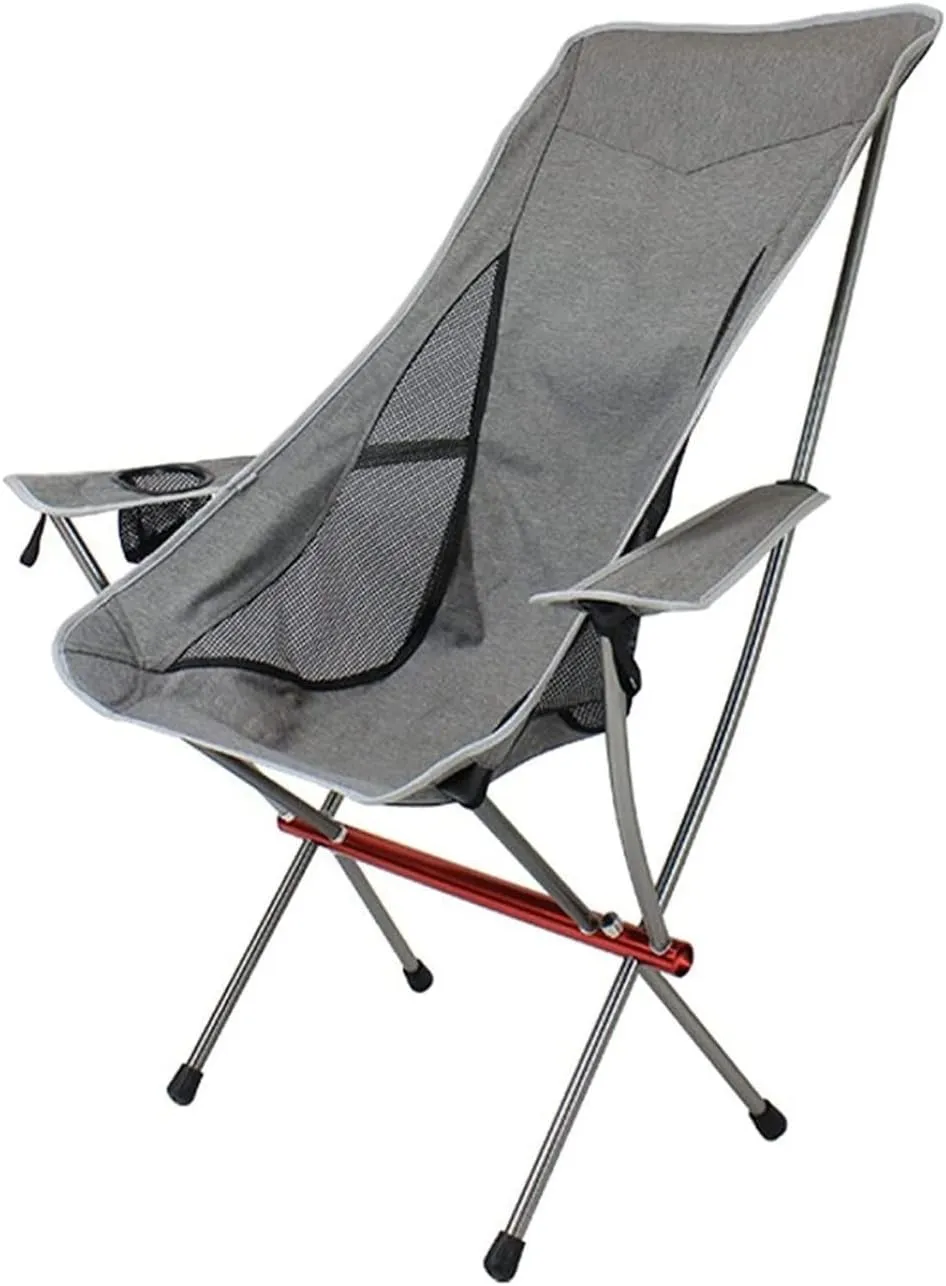 Chair for Outdoors, Outdoor Camping High Back Chair Portable Ultralight Seat Backpacking Chair with Soft Armrests for Hiking Picnic Chair for Adults
