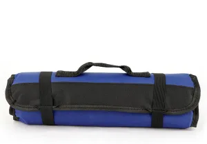Chef Knife Roll Bag, 22 Slots, Oxford Cloth, Portable, Blue