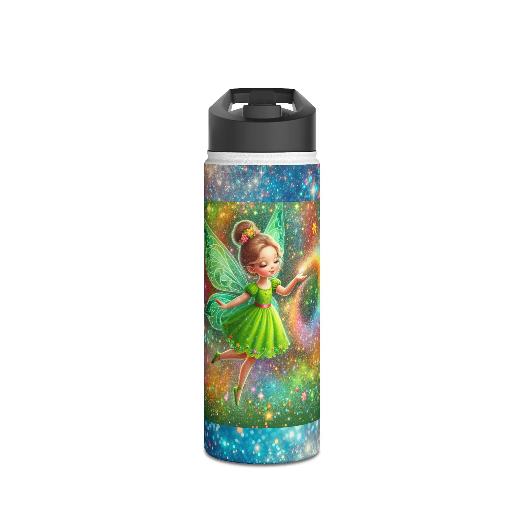 Child's Fairy-Themed Stainless Steel Water Bottle - Magical Cosmic Design