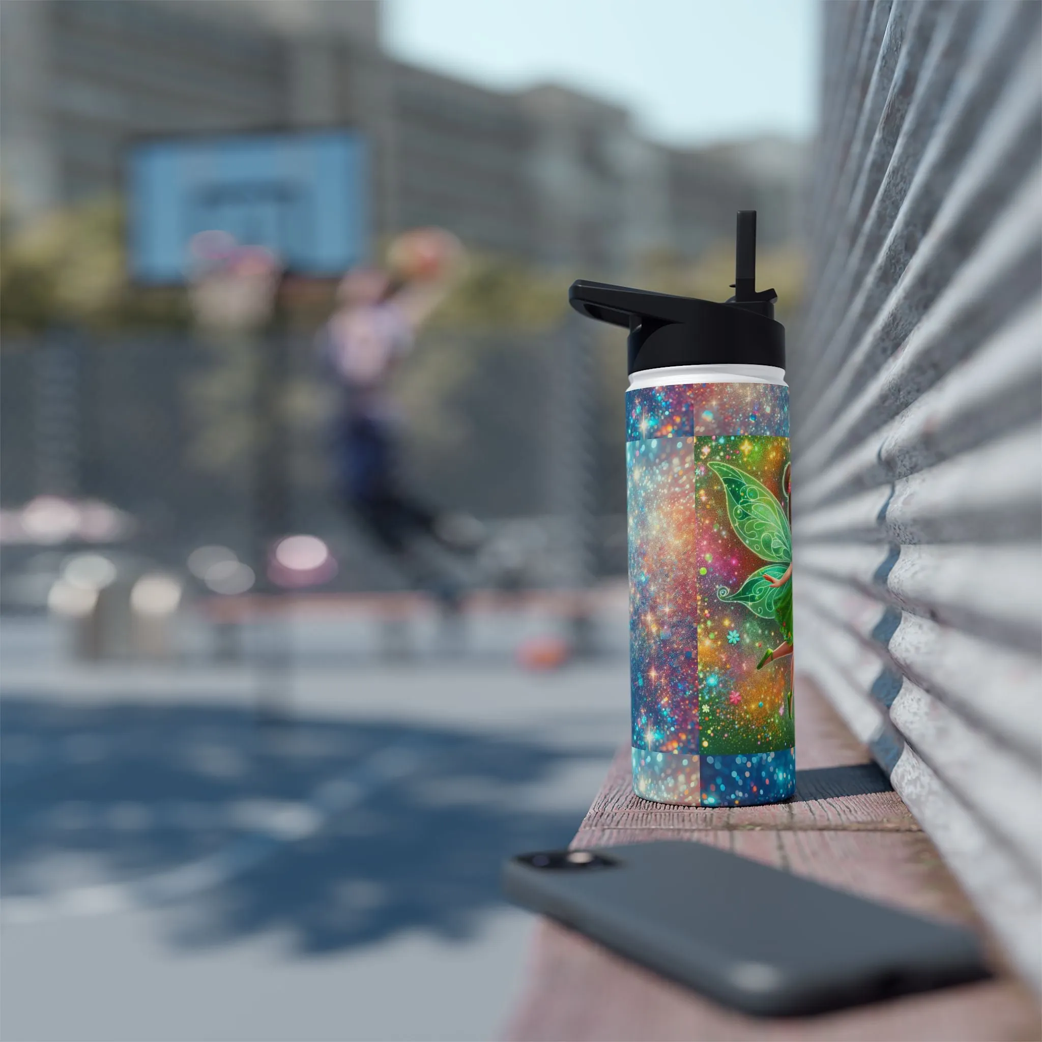 Child's Fairy-Themed Stainless Steel Water Bottle - Magical Cosmic Design