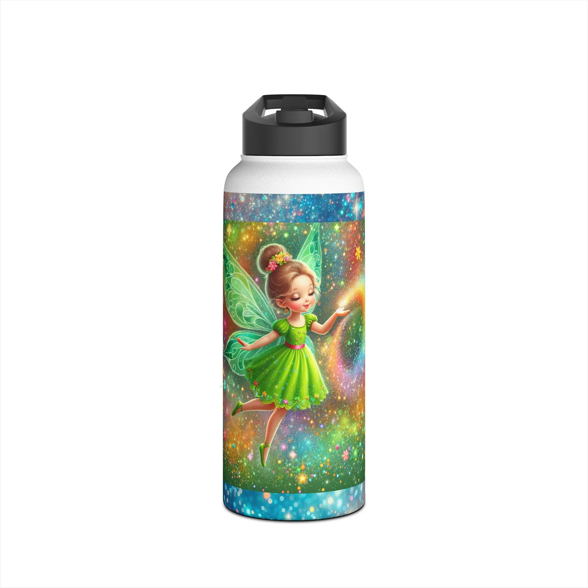 Child's Fairy-Themed Stainless Steel Water Bottle - Magical Cosmic Design