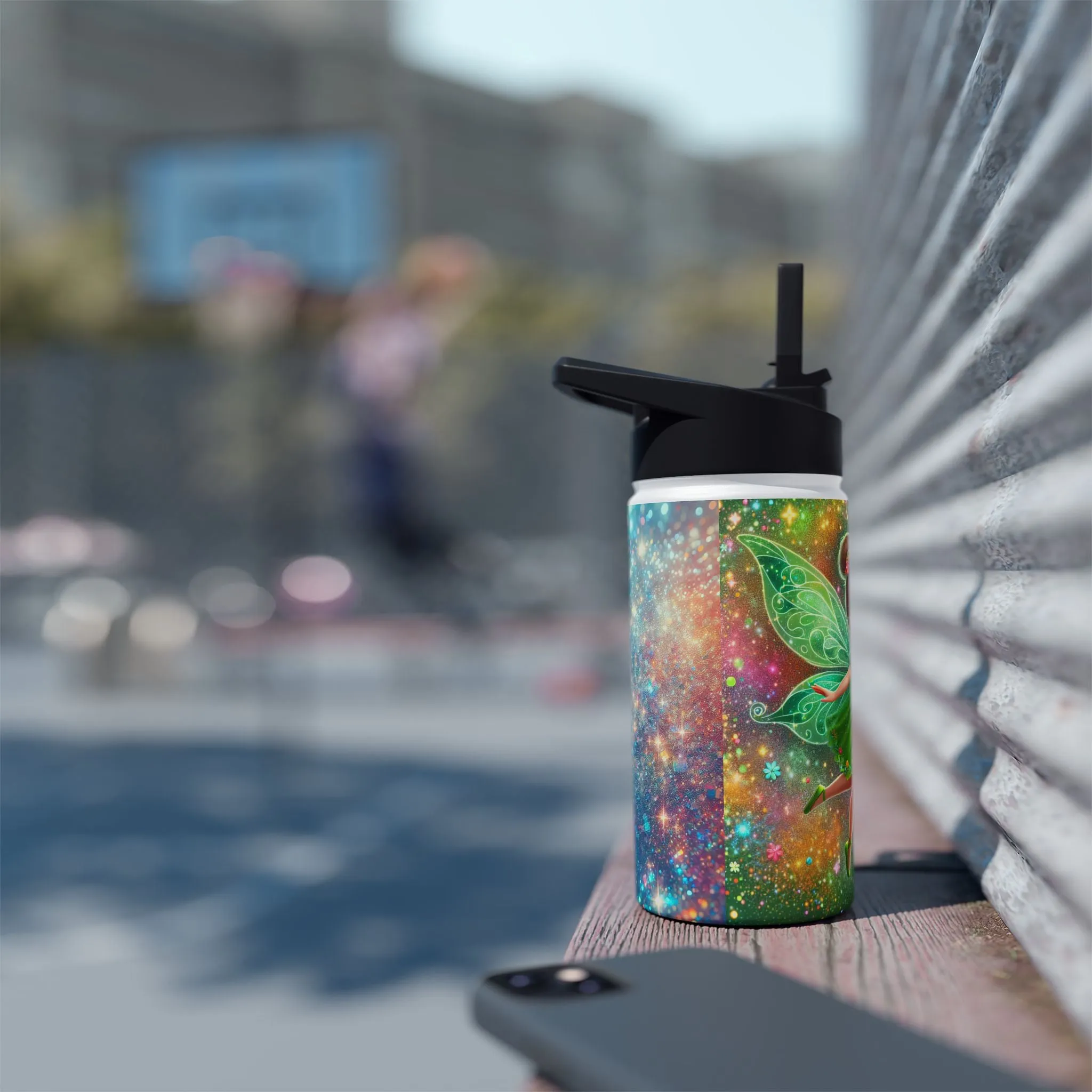 Child's Fairy-Themed Stainless Steel Water Bottle - Magical Cosmic Design