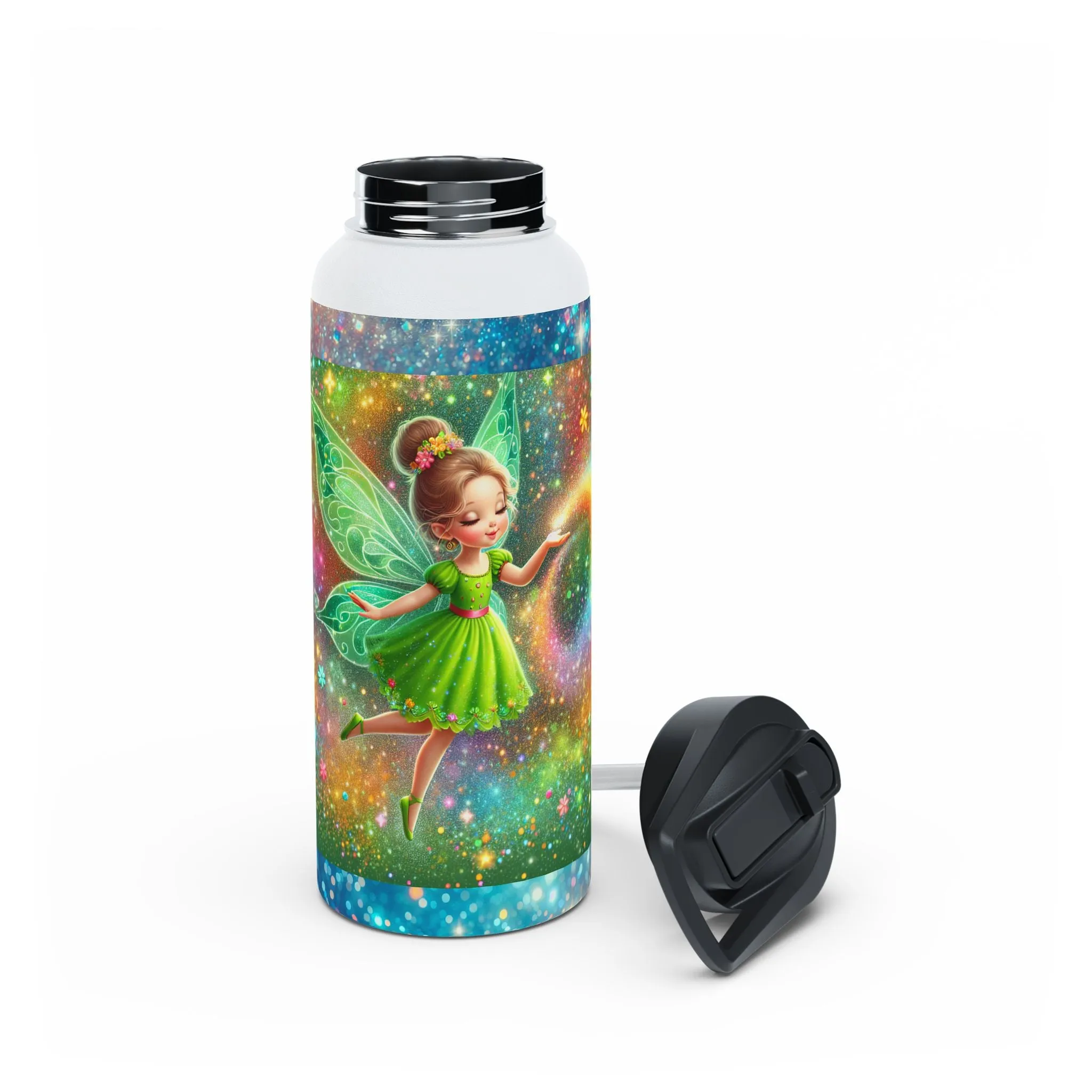 Child's Fairy-Themed Stainless Steel Water Bottle - Magical Cosmic Design