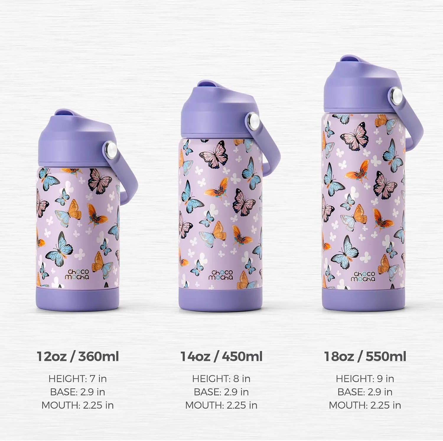 Choco Mocha Kids Water Bottle For School, Kids Insulated Unicorn Water Bottle Stainless Steel for Girls,18Oz Pink & White