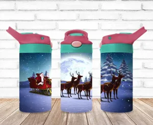 Christmas Santa Tumbler, Christmas Tree, Kids Water Bottle, Kids FlipTop Cup, Kids Sippy Cup, Back To School Cup, HOT SELLER!