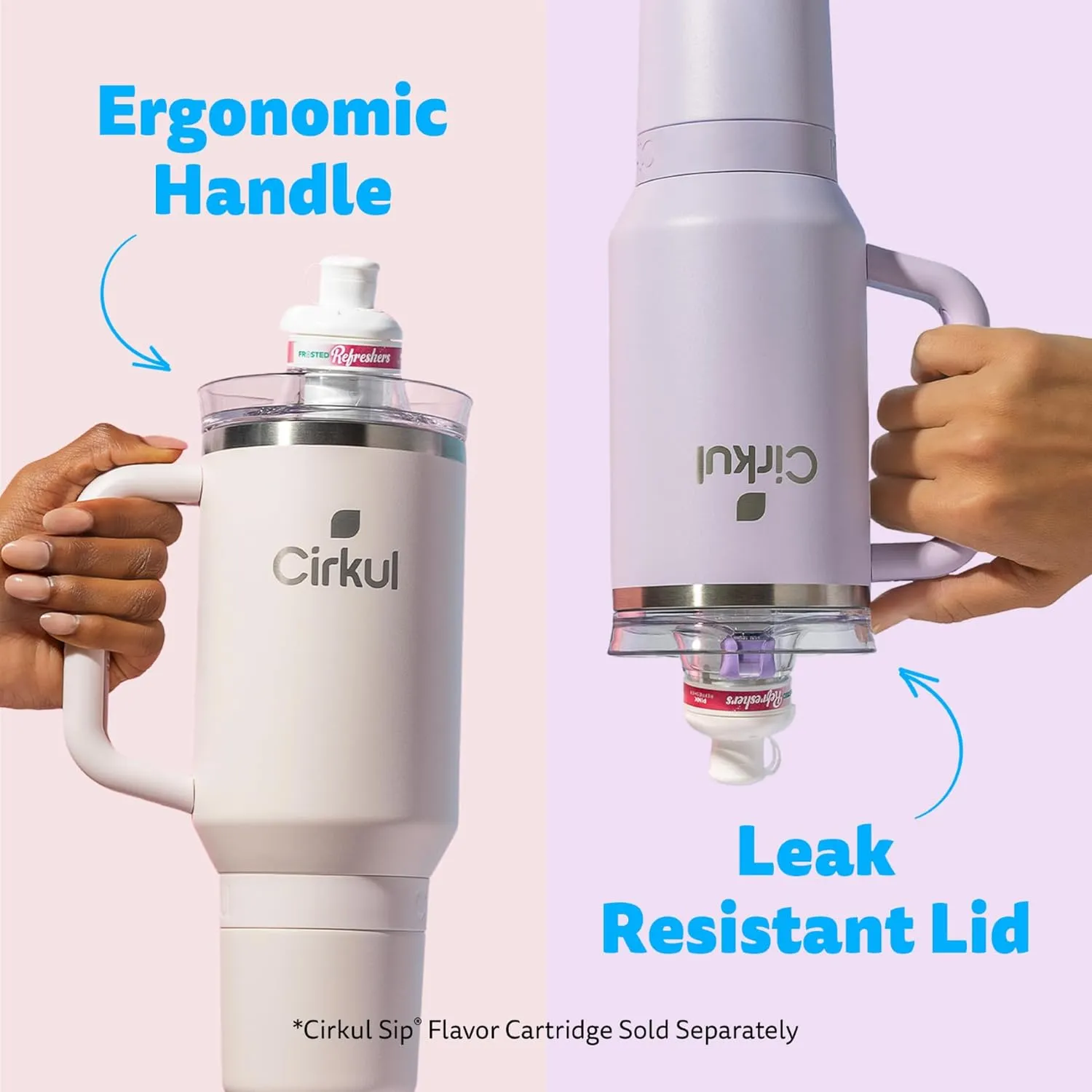 Cirkul 40oz. Lilac Stainless Steel Tumbler with Handle, All-Day StrawSip™, Double-Wall Insulated