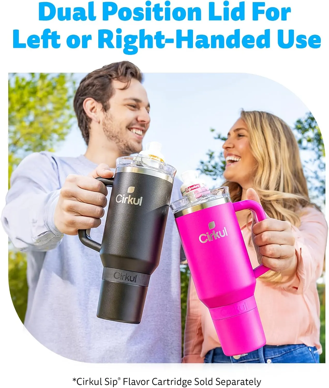 Cirkul 40oz. Lilac Stainless Steel Tumbler with Handle, All-Day StrawSip™, Double-Wall Insulated