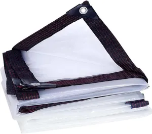 Clear Tarps Heavy Duty Waterproof 6.6x9.8ft, Heavy Duty Poly Tarp Cover Waterproof, UV Resistant, Windproof, Rip and Tear Proof Tarpaulin with Grommets and Reinforced Edges, for Garden