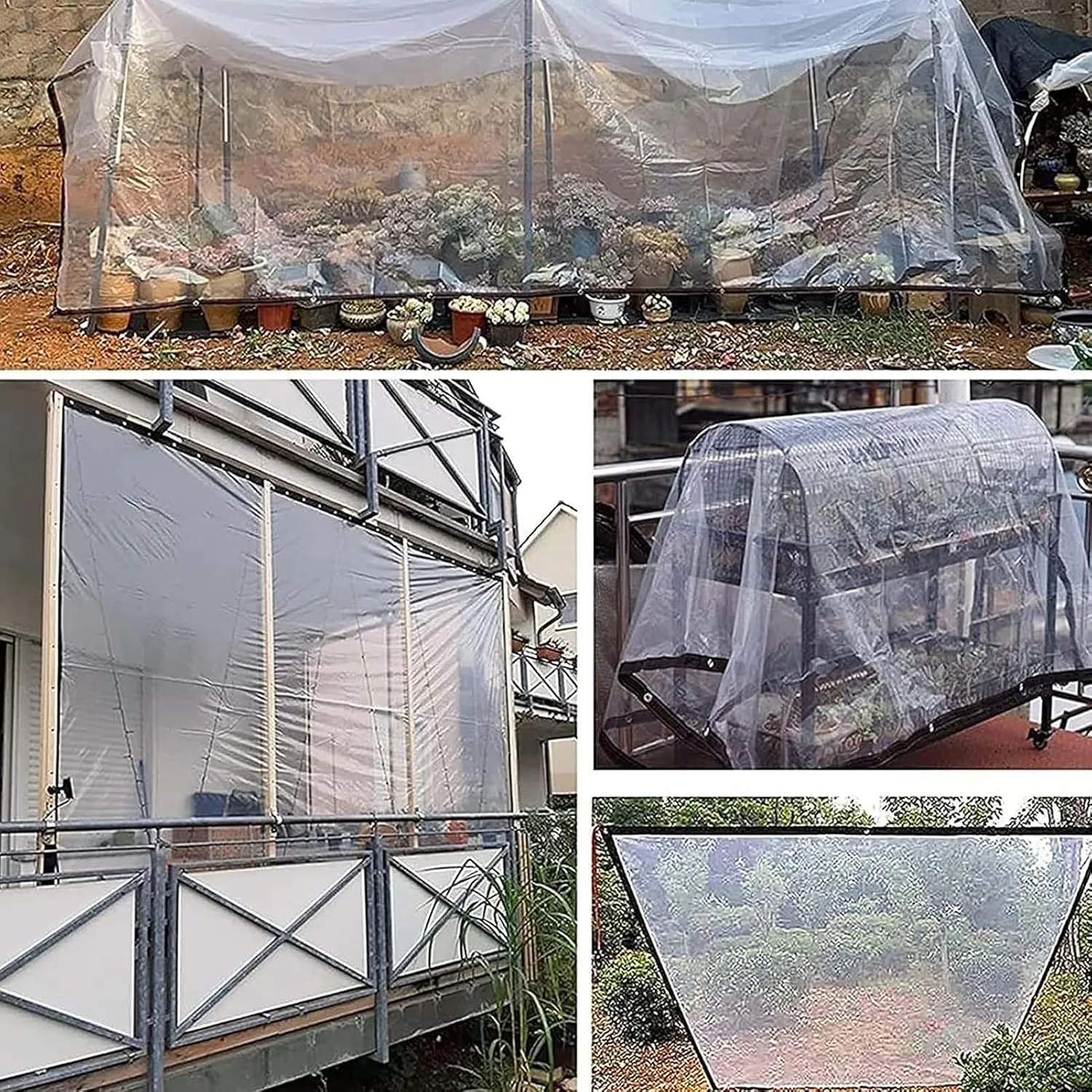 Clear Tarps Heavy Duty Waterproof 6.6x9.8ft, Heavy Duty Poly Tarp Cover Waterproof, UV Resistant, Windproof, Rip and Tear Proof Tarpaulin with Grommets and Reinforced Edges, for Garden