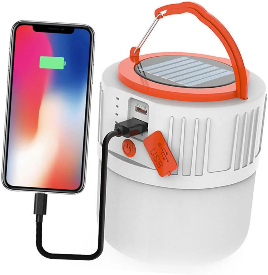 COHEALI 1PC USB Rechargeable Solar Tent Lamp Multi Purpose Camping Light with Gentle Lighting Built USB Charging for Emergency Use for Camping Hiking and Bbqs Random Color Random Color