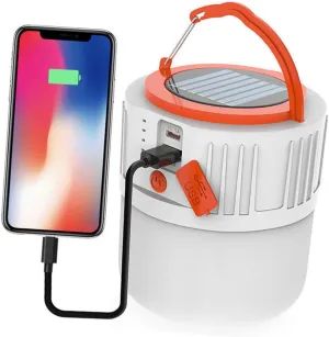 COHEALI 1PC USB Rechargeable Solar Tent Lamp Multi Purpose Camping Light with Gentle Lighting Built USB Charging for Emergency Use for Camping Hiking and Bbqs Random Color Random Color