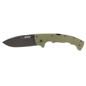 Cold Steel 5 Max 5-Inch S35VN Steel Drop Point Durable Resistant Blade Everyday Carry Outdoor Hunting Tactical Folding Pocket Knife with Dark Green G10 Ergonomic Handle & Tri-Ad Lock