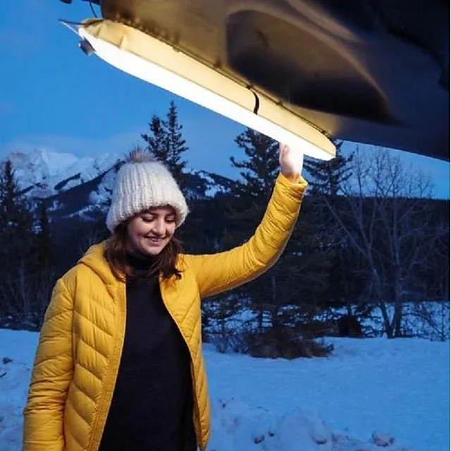 Collapsible Outdoor LED Camping Lantern USB Powered Portable Inflatable Folding Night Light 85CM 48leds Super Bright Camping Light Tent Camping Outdoor Party Lighting