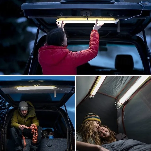 Collapsible Outdoor LED Camping Lantern USB Powered Portable Inflatable Folding Night Light 85CM 48leds Super Bright Camping Light Tent Camping Outdoor Party Lighting